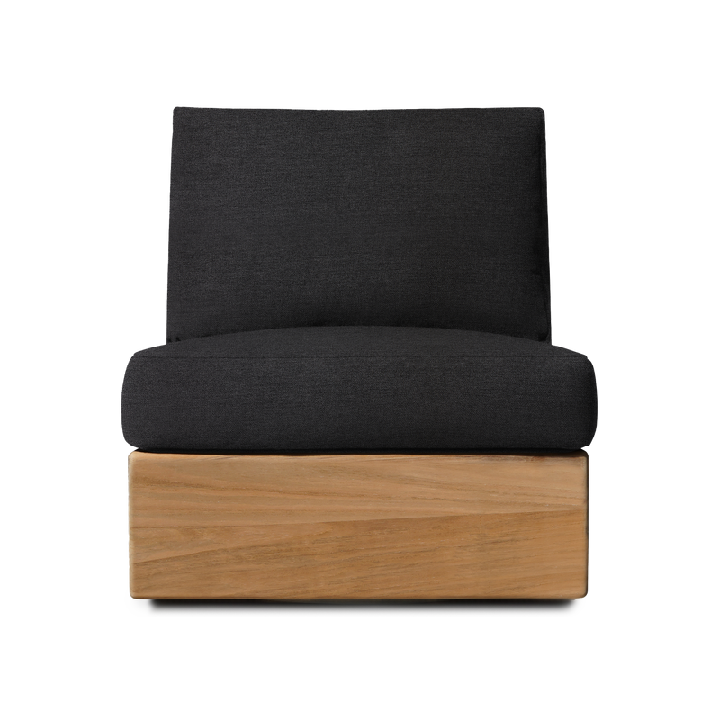 Tulum Armless Swivel Lounge Chair | Teak Natural, Lisos Grafito,