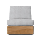 Tulum Armless Swivel Lounge Chair | Teak Natural, Copacabana Sand,