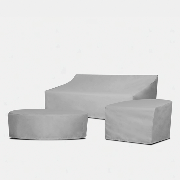 Amalfi 2 Seat Armless Sofa - Weather Cover | Surlast Grey, ,