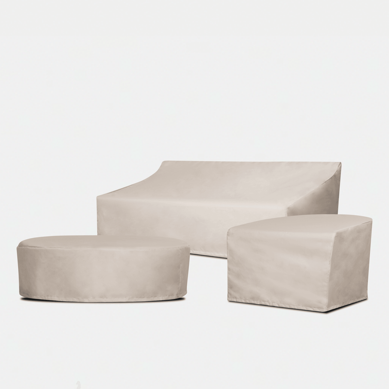 Amalfi 2 Seat Armless Sofa - Weather Cover | Surlast Sand, ,