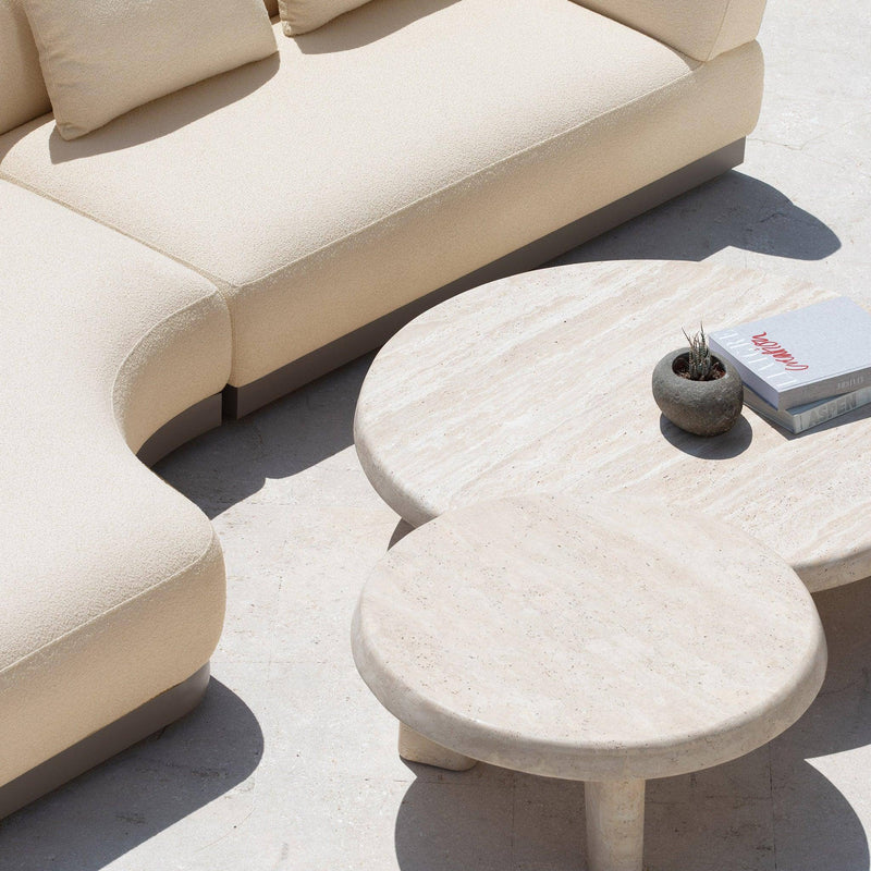 Amalfi Curved Chaise Left | Aluminum Taupe, Riviera Sand,