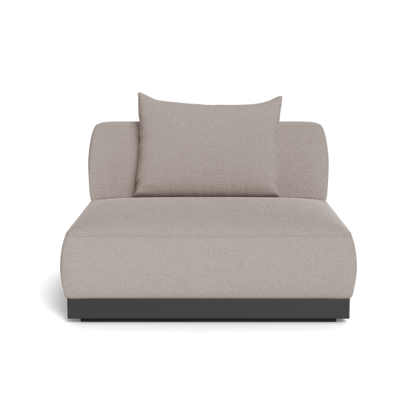 Amalfi Swivel Armless Chair | Aluminum Asteroid, Riviera Stone,