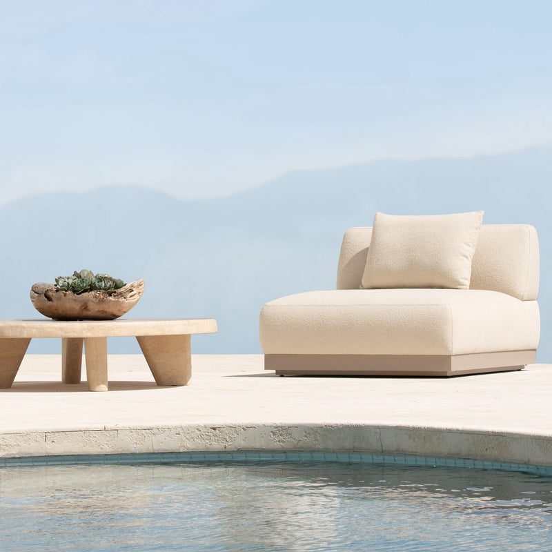 Amalfi Swivel Armless Chair | Aluminum Taupe, Riviera Sand,