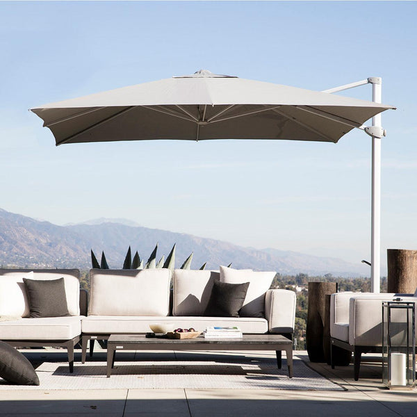 Antego Cantilever Umbrella (Stone Base Sold Separately) | Aluminum White, ,