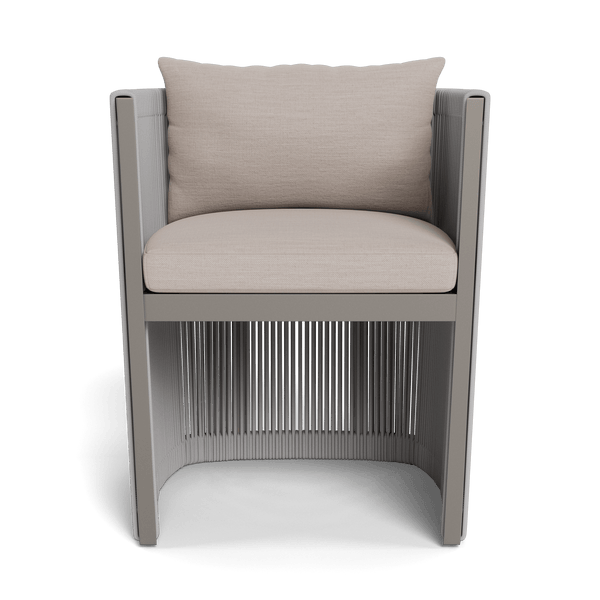 Antigua Dining Chair | Aluminum Taupe, Panama Marble, Rope Light Grey