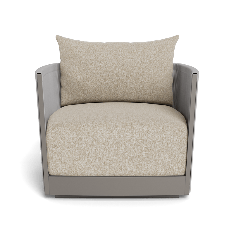 Antigua Swivel Lounge Chair | Aluminum Taupe, Siesta Taupe, Rope Light Grey
