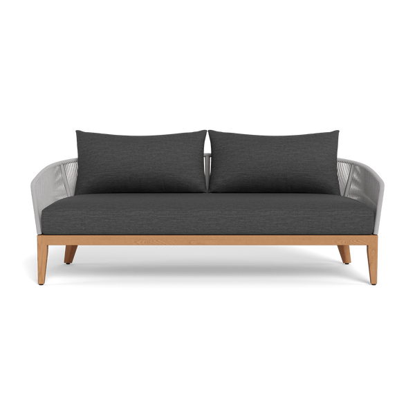 Avalon 2 Seat Sofa | Teak Natural, Lisos Grafito, Rope Light Grey