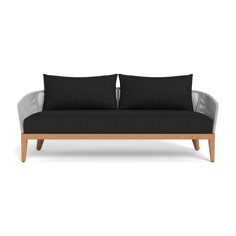 Avalon 2 Seat Sofa | Teak Natural, Copacabana Midnight, Rope Light Grey