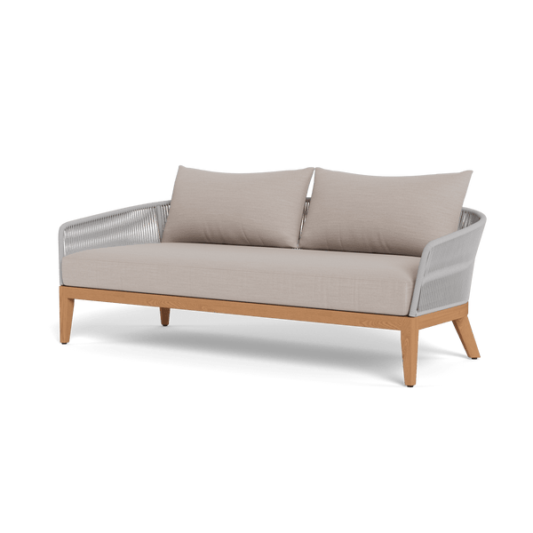 Avalon 2 Seat Sofa | Teak Natural, Panama Marble, Rope Light Grey