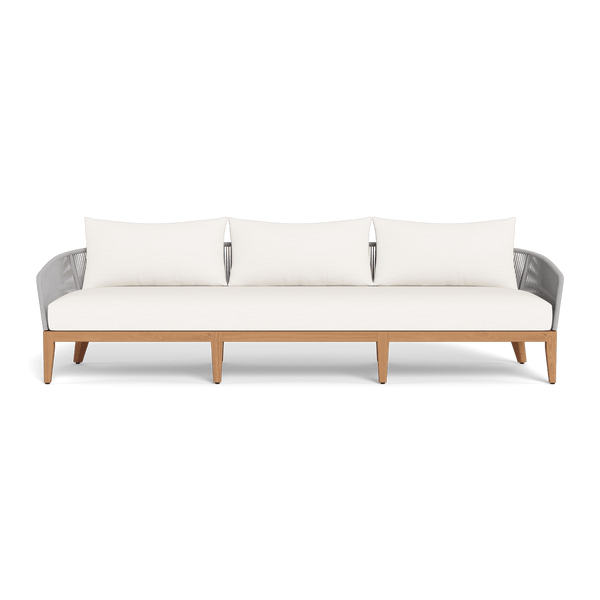 Avalon 3 Seat Sofa | Teak Natural, Panama Blanco, Rope Light Grey