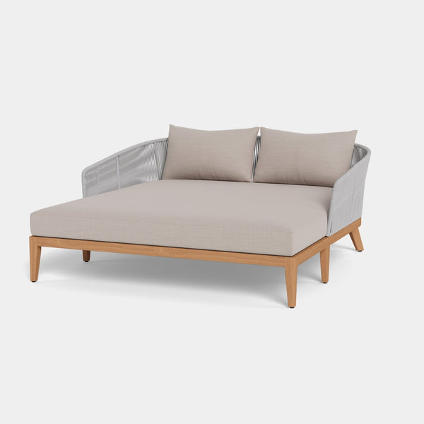 Avalon Daybed | Teak Natural, Panama Marble, Rope Light Grey