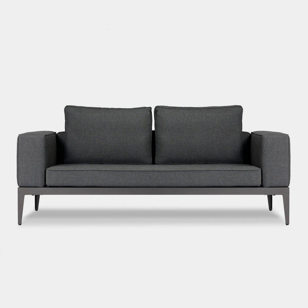 Balmoral 2 Seat Sofa | Aluminum White, Lisos Grafito, Strapping White