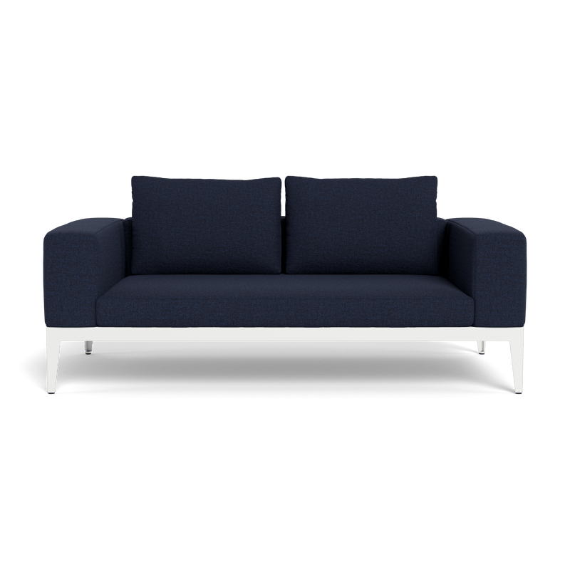 Balmoral 2 Seat Sofa | Aluminum White, Siesta Indigo, Strapping White
