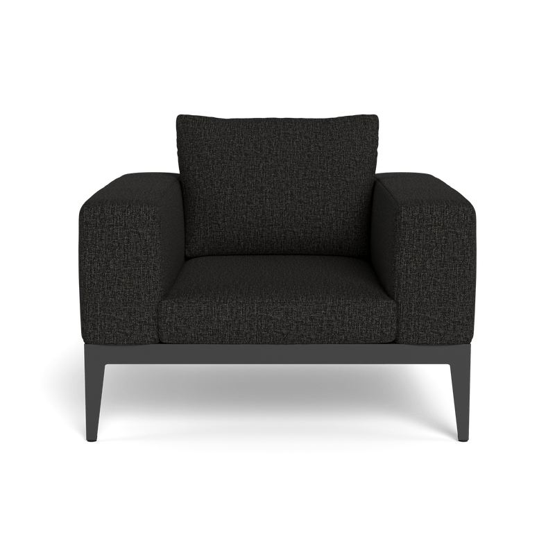 Balmoral Lounge Chair | Aluminum Asteroid, Copacabana Midnight, Strapping Taupe