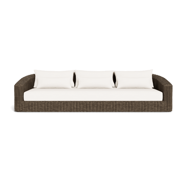 Barcelona 3 Seat Sofa | Wicker Taupe, Panama Blanco,