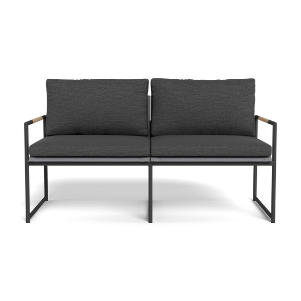 Breeze 2 Seat Sofa | Aluminum Asteroid, Lisos Grafito, Batyline Silver