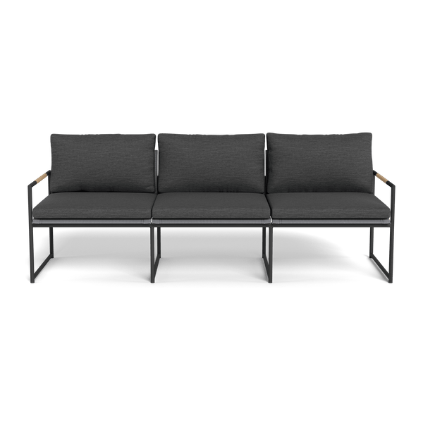 Breeze 3 Seat Sofa | Aluminum Asteroid, Lisos Grafito, Batyline Silver