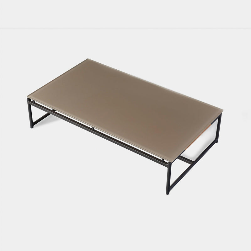 Breeze Coffee Table | Aluminum Asteroid, Glass Taupe,