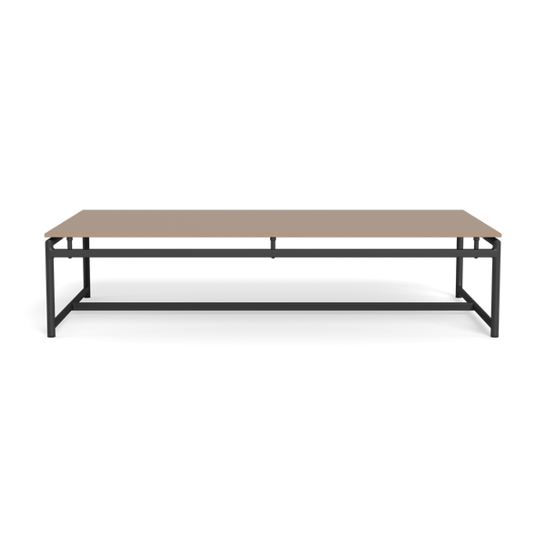 Breeze Coffee Table | Aluminum Asteroid, Glass Taupe,