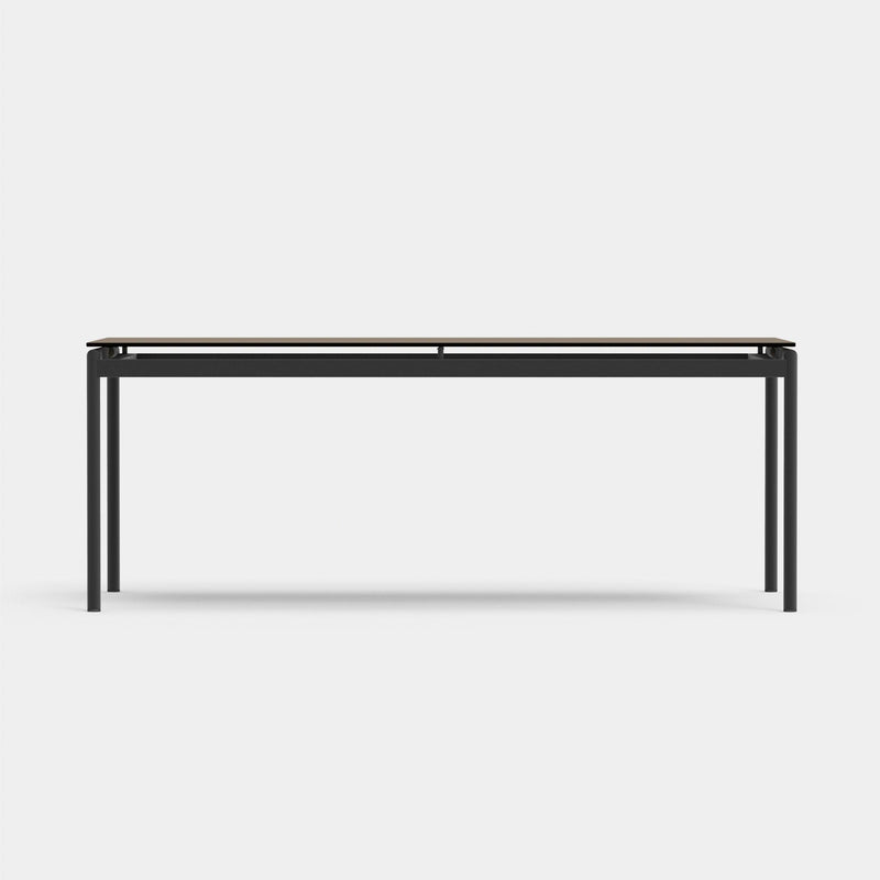 Breeze Glass Dining Table 79" | Aluminum Asteroid, Glass Taupe,