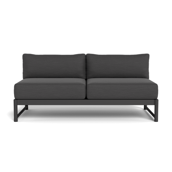 Breeze XL 2 Seat Armless Sofa | Aluminum Asteroid, Panama Grafito,