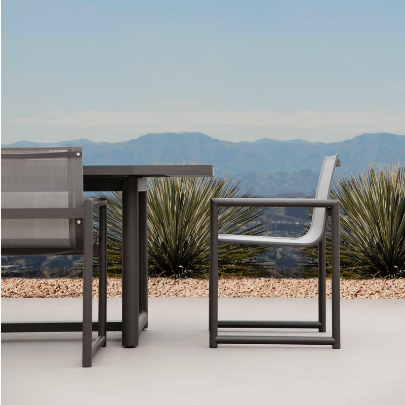 Breeze Xl Armless Dining Chair | Aluminum Asteroid, Batyline Silver,