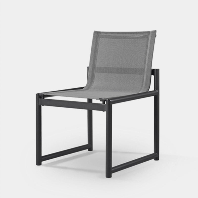 Breeze Xl Armless Dining Chair | Aluminum Asteroid, Batyline Silver,