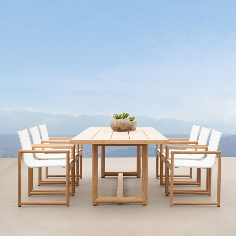 Breeze Xl Teak Dining Chair | Teak Natural, Batyline White,