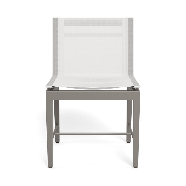 Byron Aluminum Dining Chair | Aluminum Taupe, Batyline White,