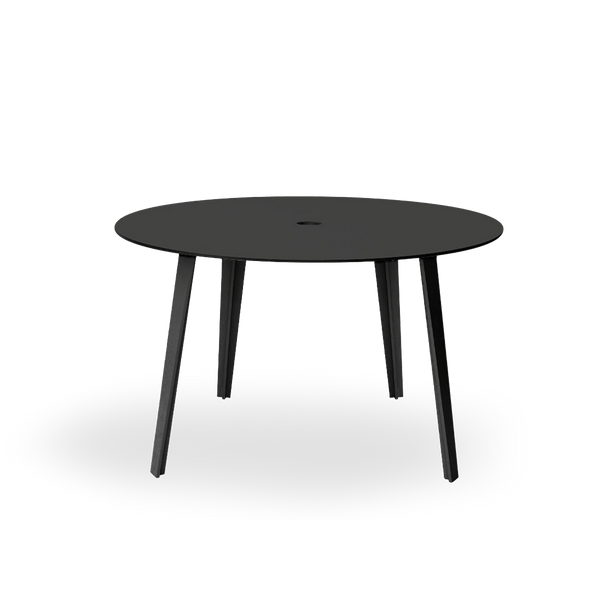 Clovelly Round Dining Table 47" | Aluminum Asteroid, HPCL Charcoal,