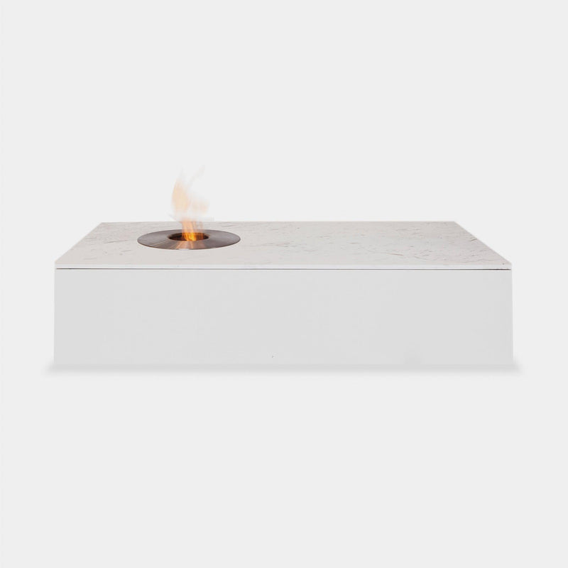 Fire Burner Coffee Table | Aluminum White, Marble White,