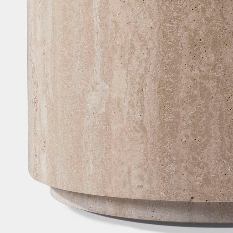 Florence Round Side Table | Travertine Silver, ,