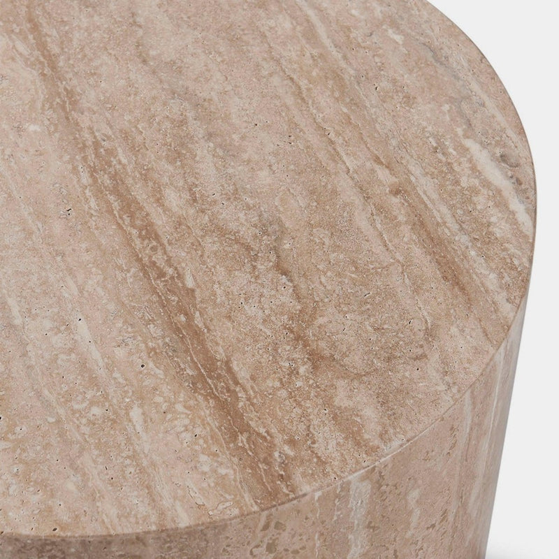 Florence Round Side Table | Travertine Silver, ,