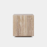 Florence Square Side Table | Travertine Silver, ,