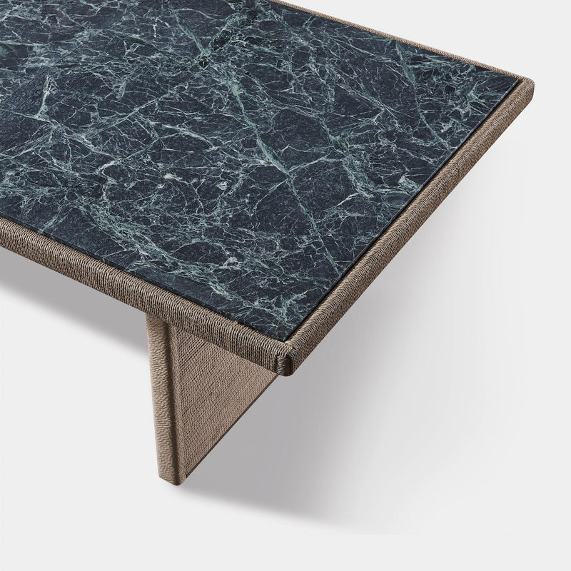 FORMENTERA DINING TABLE 108" | Twisted Rope Dune, Marble Verde,