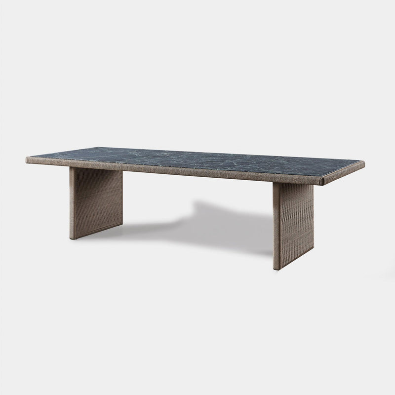 FORMENTERA DINING TABLE 108" | Twisted Rope Dune, Marble Verde,