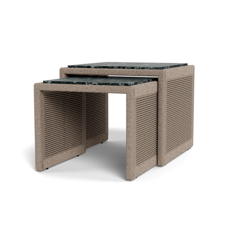 FORMENTERA NESTING SIDE TABLES | Twisted Rope Dune, Marble Verde,