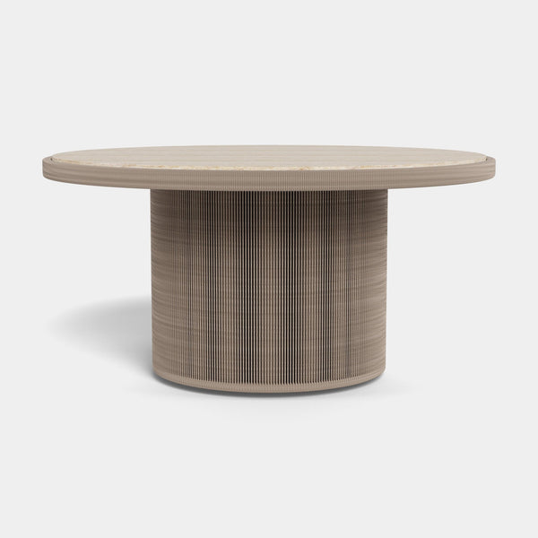 FORMENTERA ROUND DINING TABLE 60" | Twisted Rope Dune, Marble Verde,