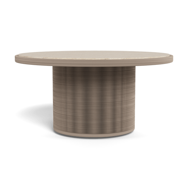 FORMENTERA ROUND DINING TABLE 60" | Twisted Rope Dune, Travertine Natural,