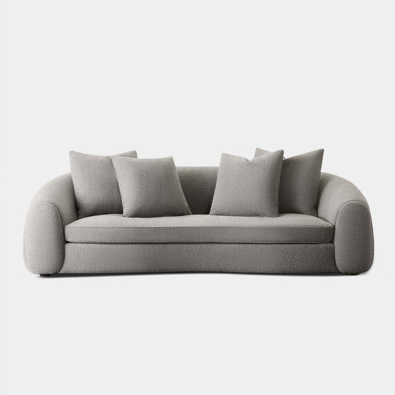 Gabriel 2 Seat Sofa | Oak Brown, Boucle Stone,