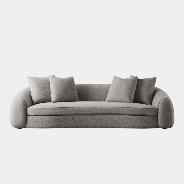 Gabriel 3 Seat Sofa | Oak Brown, Boucle Stone,