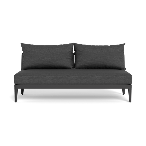 Hamilton 2 Seat Armless Sofa | Aluminum Asteroid, Lisos Grafito, Rope Dark Grey