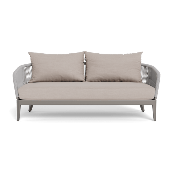Hamilton 2 Seat Sofa | Aluminum Taupe, Panama Marble, Rope Light Grey