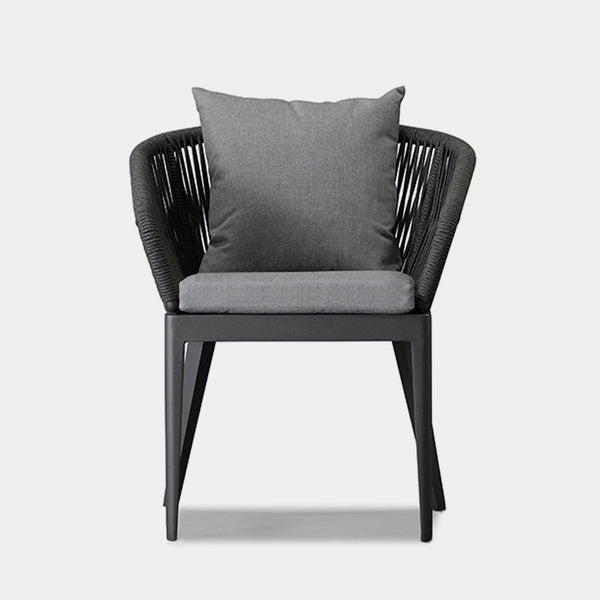 Hamilton Dining Chair | Aluminum Asteroid, Panama Grafito, Rope Dark Grey