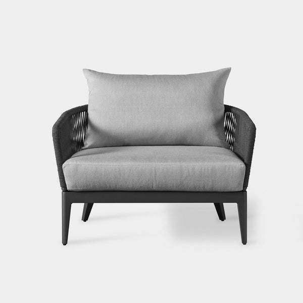 Hamilton Lounge Chair | Aluminum Asteroid, Panama Grafito, Rope Dark Grey