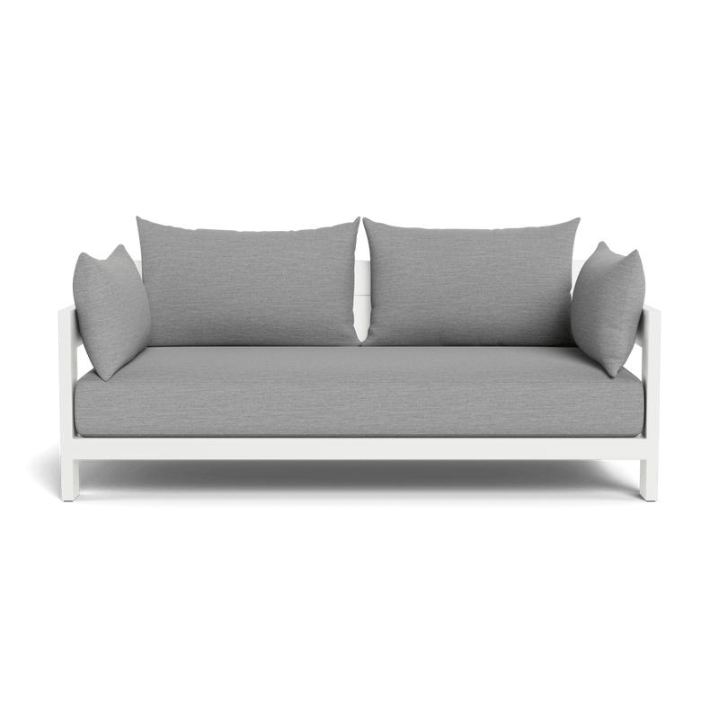 Hampton 2 Seat Sofa | Aluminum White, Lisos Piedra, Batyline Silver
