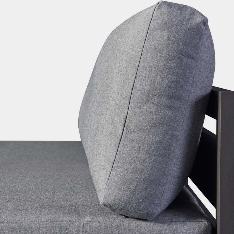 Hayman 2 Seat Armless Sofa | Aluminum Asteroid, Lisos Grafito, Batyline Silver