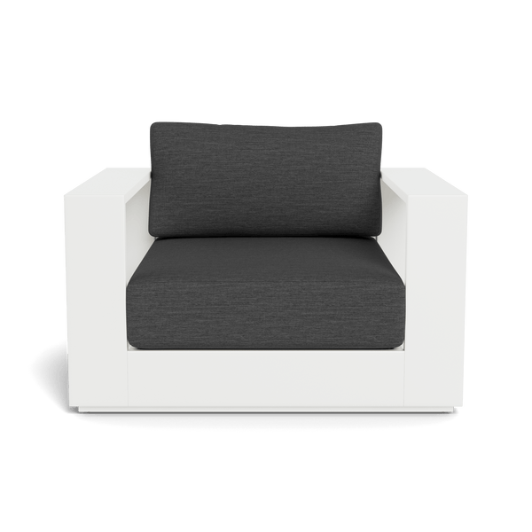 Hayman Lounge Chair | Aluminum White, Lisos Grafito, Batyline White