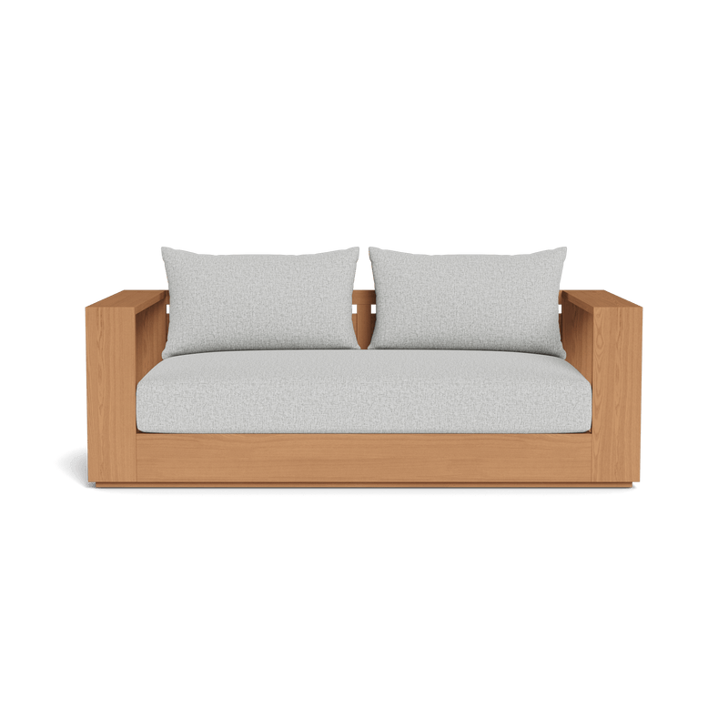 Hayman Teak 2 Seat Sofa | Teak Natural, Copacabana Sand, Batyline White
