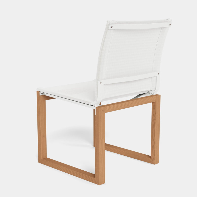 Hayman Teak Armless Dining Chair | Teak Natural, Batyline White,